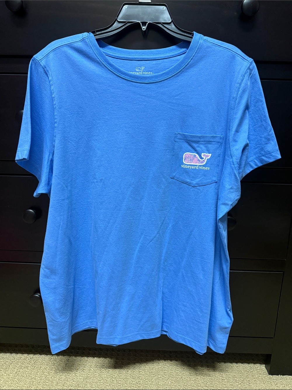 Vineyard Vines Bright Blue Pocket Tee with Whale Logo
